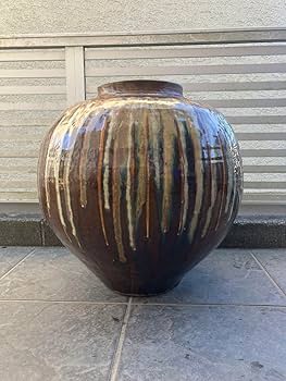 小鹿田焼　大壺　骨董品　陶芸 Amazon.co.jp: 小鹿田 大壺 小鹿田焼 流し掛け 民藝 飾壷 壷 坂本茂木